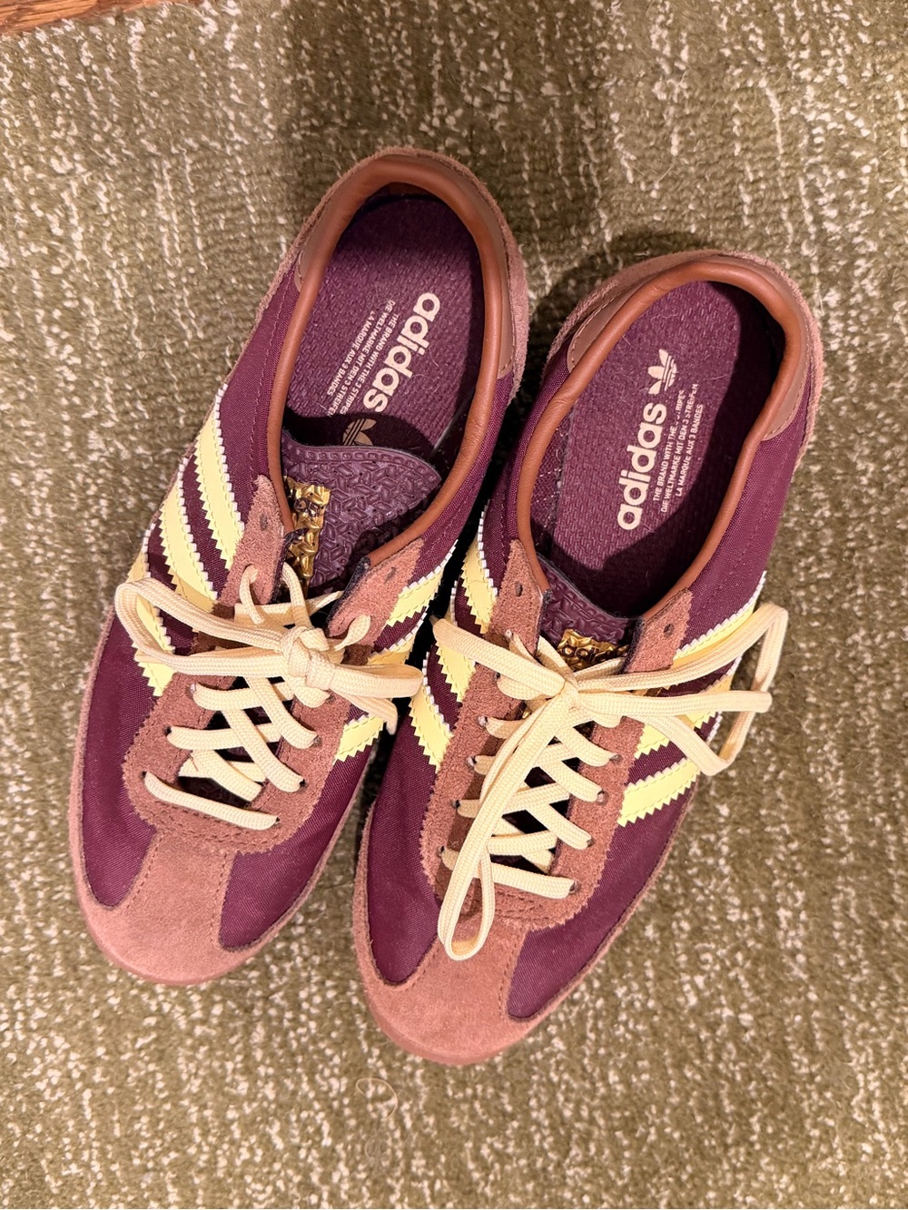 adidas Women’s Burgundy and Cream Retro Gazelle Sneakers